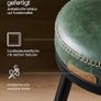 Set of 2 Swivel Bar Stools - 360 Rotation - Faux Leather - Forest Green 65 cm High Image 7