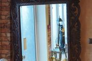 Antique French Carved Oak Wall Mirror