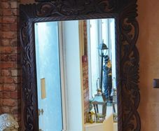 Antique French Carved Oak Wall Mirror
