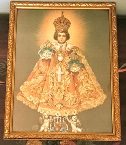 Vintage Framed Religious Art Print 'Infant Jesus Of Prague '