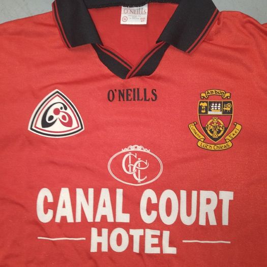 Down (XL) 1998 GAA Jersey O'Neills Shirt Gaelic Football Hurling Camogie Ulster An Dun Vintage Retro Red  Extra Large