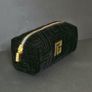 Balmain Black Quilted Velvet Cosmetic Bag, Gold Logo Luxury Pouch Image 7