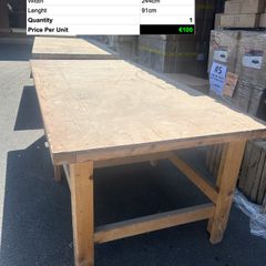 Heavy Duty Wooden Work Bench 244cm Workshop Table