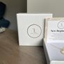 "Little Light". Gold crescent moon pendant. Image 2