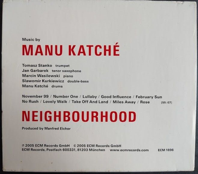 Manu Katche - Neighbourhood CD (2005) Contemporary Jazz ECM Records w/Slipcase EX+