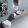 Bathrooms Cloakroom Ceramic Basin 410 / 330 /140mm  En Suite Countertop Vessel Sink  Compact Oval Wash Basin  Gloss White Image 5