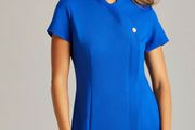 Simon Jersey One Button Tunic Blue Spa Salon Therapist Healthcare Uniform UK10 Payment By REVOLUT or PAYPAL