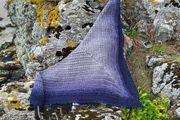 Handmade crochet triangle shawl wrap. Grey gradient ombre shawl
