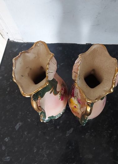 Beautiful pair of antique mantel vases