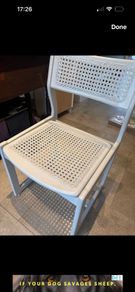 Painted Rattan chairs x 2