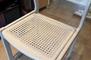 Painted Rattan chairs x 2