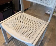Painted Rattan chairs x 2