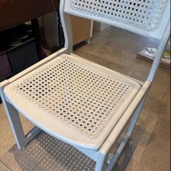 Painted Rattan chairs x 2