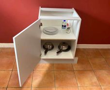 White Kitchen Base Unit | Solid Storage Cabinet