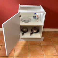 White Kitchen Base Unit | Solid Storage Cabinet