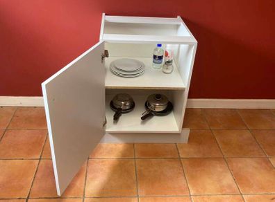 White Kitchen Base Unit | Solid Storage Cabinet