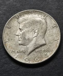 1964 United States "Kennedy Half Dollar" 90% Silver coin