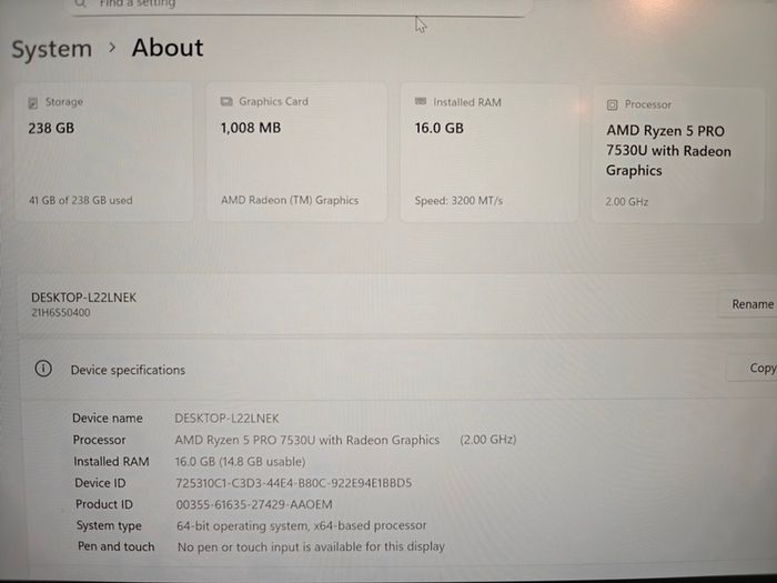 Lenovo ThinkPad L14 Gen4 Laptop | AMD Ryzen 5 Pro | 16GB | 14" FHD | 256GB | Win11