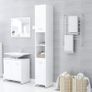_Bathroom Furniture Set of 4 Mirror Cabinet Bathroom Cabinet Midi Cabinet Tall Bathroom Furniture Sink Cabinet White Chipboard Image 4