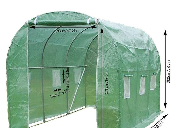 SUMMER SALE Polytunnel Greenhouse 3x2x2m 6m Squared Poly Tunnels Gardening Walk In Pollytunnel Tent with Steel Frame