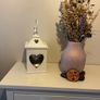 Upcycled Rustic Heart Lantern White Farmhouse Candle Lantern Wedding Decor Memorial Gift Image 2