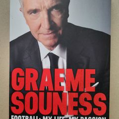 Graeme Souness autographed book Liverpool FC