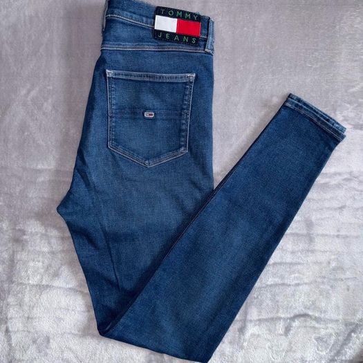 Tommy Hilfiger Blue Skinny Jeans Sylvia W29 L32 UK 10  TH Iconic Logo Patch
