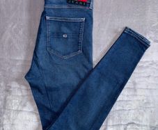 Tommy Hilfiger Blue Skinny Jeans Sylvia W29 L32 UK 10  TH Iconic Logo Patch