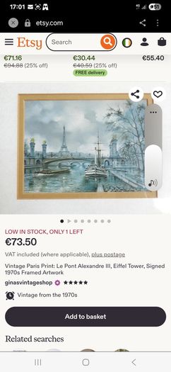 RARE Vintage Alexandre Bridge III/Eiffel Tower
