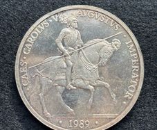 1989 Spanish 5 Ecu Sterling Silver Coin