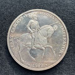 1989 Spanish 5 Ecu Sterling Silver Coin