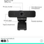 "Logitech C925e Business Webcam, HD 1080p/30fps Video, Light Correction, Autofocus, Clear Audio, Privacy Shutter, Works with Microsoft Teams, Google Meet, Skype, WebEx, Cisco - Black" Image 2