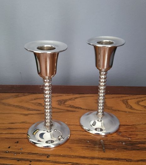 Vintage pair of silverplate candlesticks