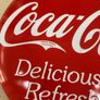 Coca Cola Sign embossed Metal Button 36 cm Image 2