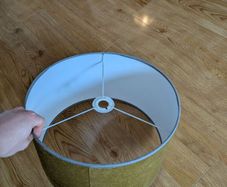 Green/Gold Drum Ceiling Lampshade with Grey Trim