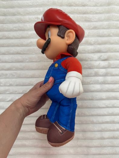 Nintendo The Super Mario Bros. Movie Mario Poseable Plush approx. 14 Vinyl Head Used Please see pictures
