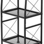 NEW SALE | 3-Tier Small End Tables,Narrow Side Table with Steel Grid Storage Shelves,Slim Nightstand X-Design Image 2
