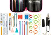 NEW SALE | Crochet Hooks Set 100 PCS - Aluminium Crochet Hook Set in Various Sizes with Plastic Knitting Needles, Stitch Holders &amp; Other Knitting Accessorie