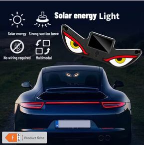 High-Brightness LED Neon Car Window Decoration Light, Wireless Solar Powered, "Devil'S Eye" Triangular Window Lighting, Creating Car Interior