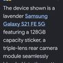 Samsung galaxy S21 FE-5G 128GB  PART'S Image 6
