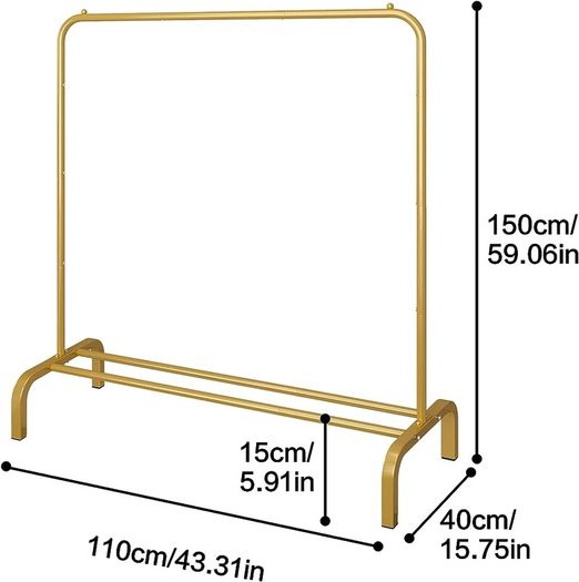 NEW SALE | Clothing Garment Rack 110CM Metal Clothes Rail Coat Rail with Bottom Rack for Coats Skirts Shirts Sweaters