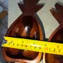 Vintage Mid-Century Modern 3 Piece Set Monkey Pod Wood Pineapple Dish Bowls Image 3
