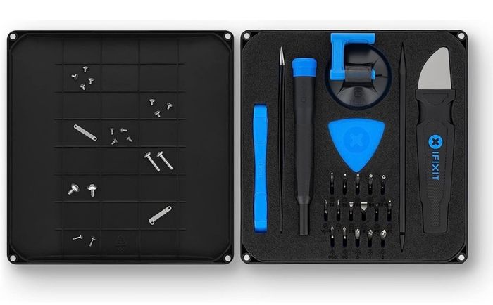 Essential Electronics Toolkit, Basic tool-set with 16 precision bits (4 mm), magnetic screwdriver & opening tools for electronic devices