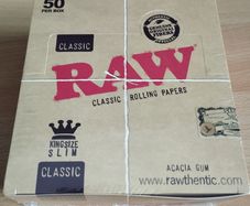 RAW Classic King Size Slim Rolling Papers - Box of 50