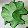 Vintage Green Glass Handkerchief Vase Image 3