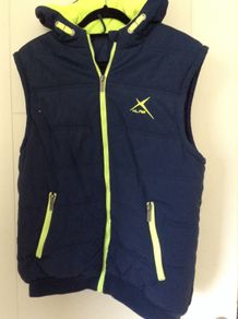 Sleeveless jacket with hood. Chest size 33 -34 inches