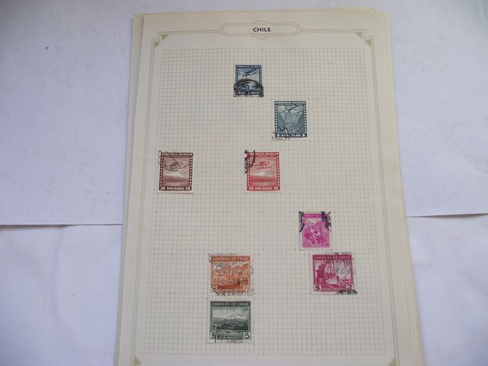 A Collection of Stamps from Central and South Americas on Loose Pages