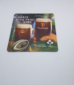 Guinness : Proud Sponsor of Irish Rugby - Beer Mat/Coaster