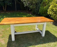 Stunning Solid Iroko Wood Kitchen Refrectory Table