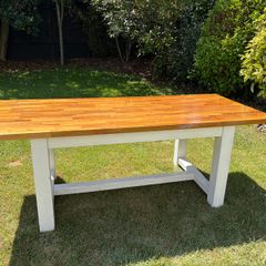Stunning Solid Iroko Wood Kitchen Refrectory Table